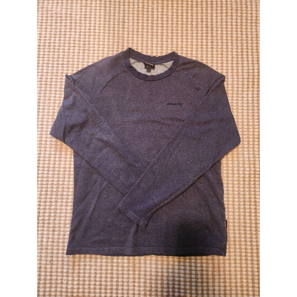 Men's Patagonia Heathered Blue Organic Cotton Long Sleeve Tee M